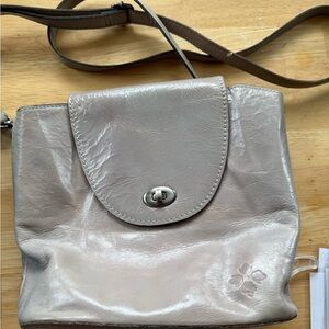 Patricia Nash Gray Crossbody Bag convertible backpack Turn Lock Suede Lining